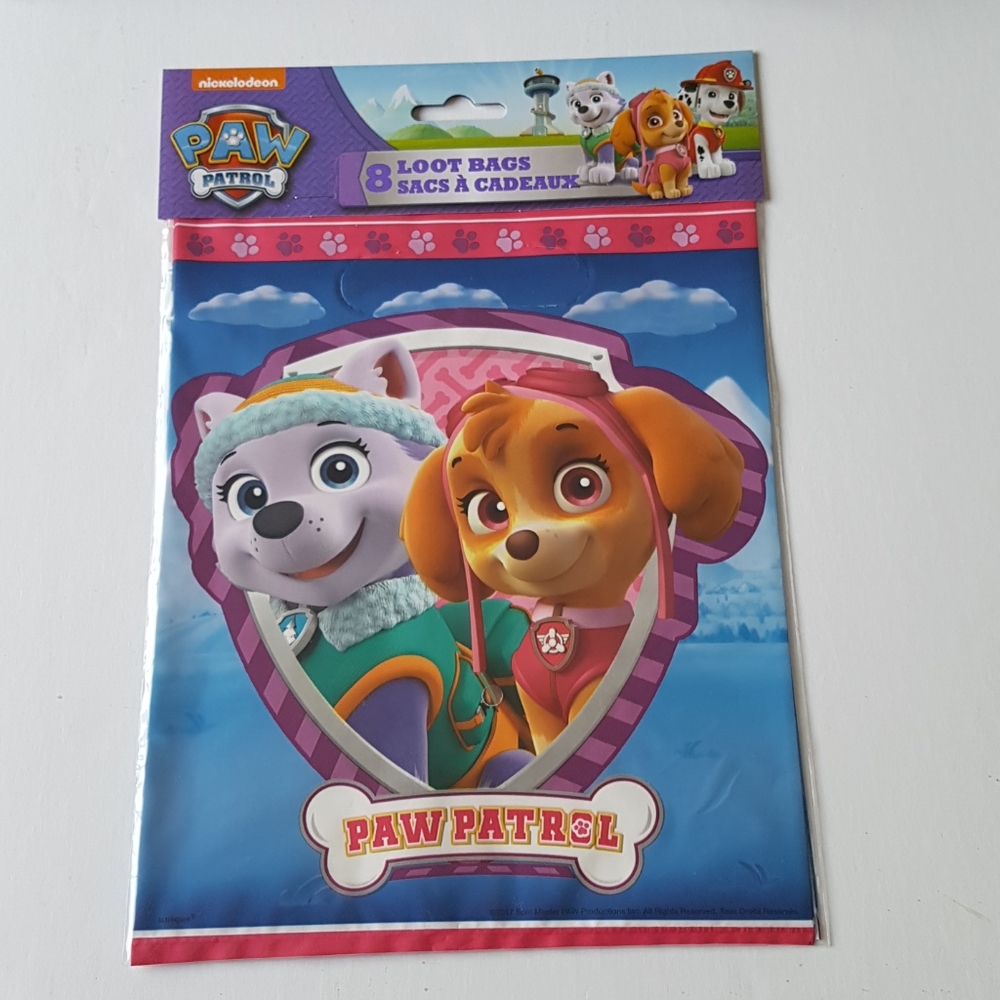 8 pcs Paw Patrol Loot Bags Favor Bags Treat Bags 7.25"x9" in